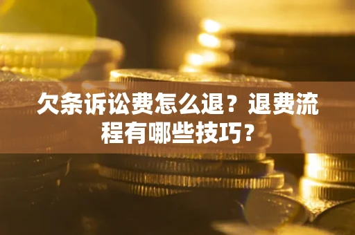 北京欠条诉讼费怎么退？退费流程有哪些技巧？
