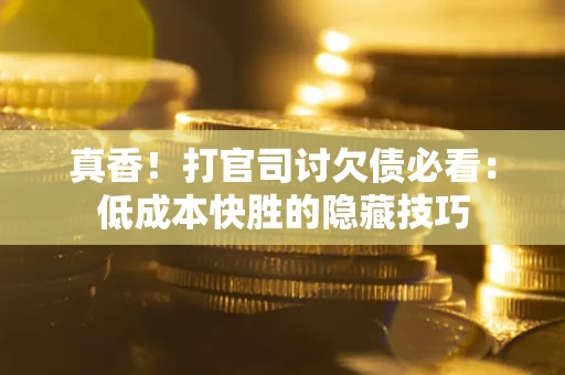 北京真香！打官司讨欠债必看：低成本快胜的隐藏技巧